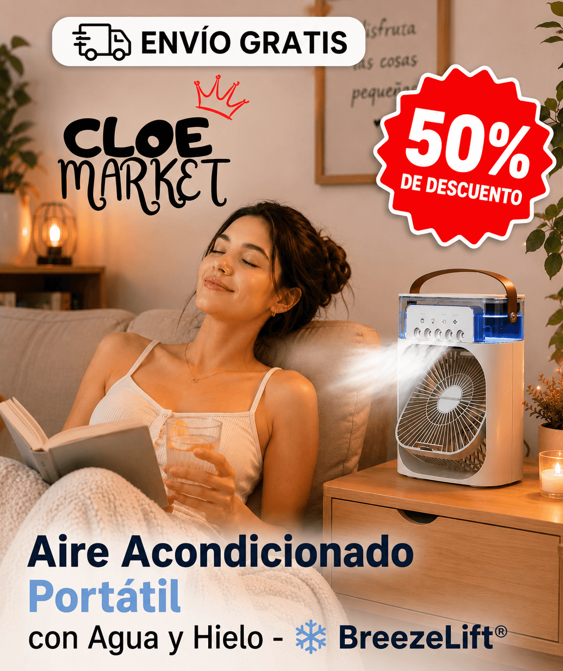 Mini Enfriador de Aire con Agua y Hielo -❄️ BreezeLift®